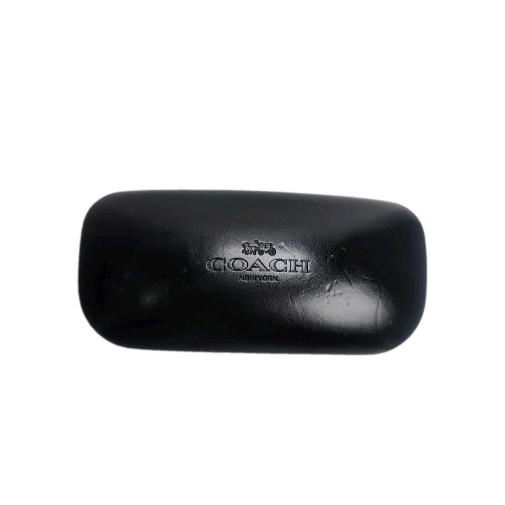 Coach Small Eyeglass/Sunglass Black Hard Case, Clamshell Closure W/Clean Cloth